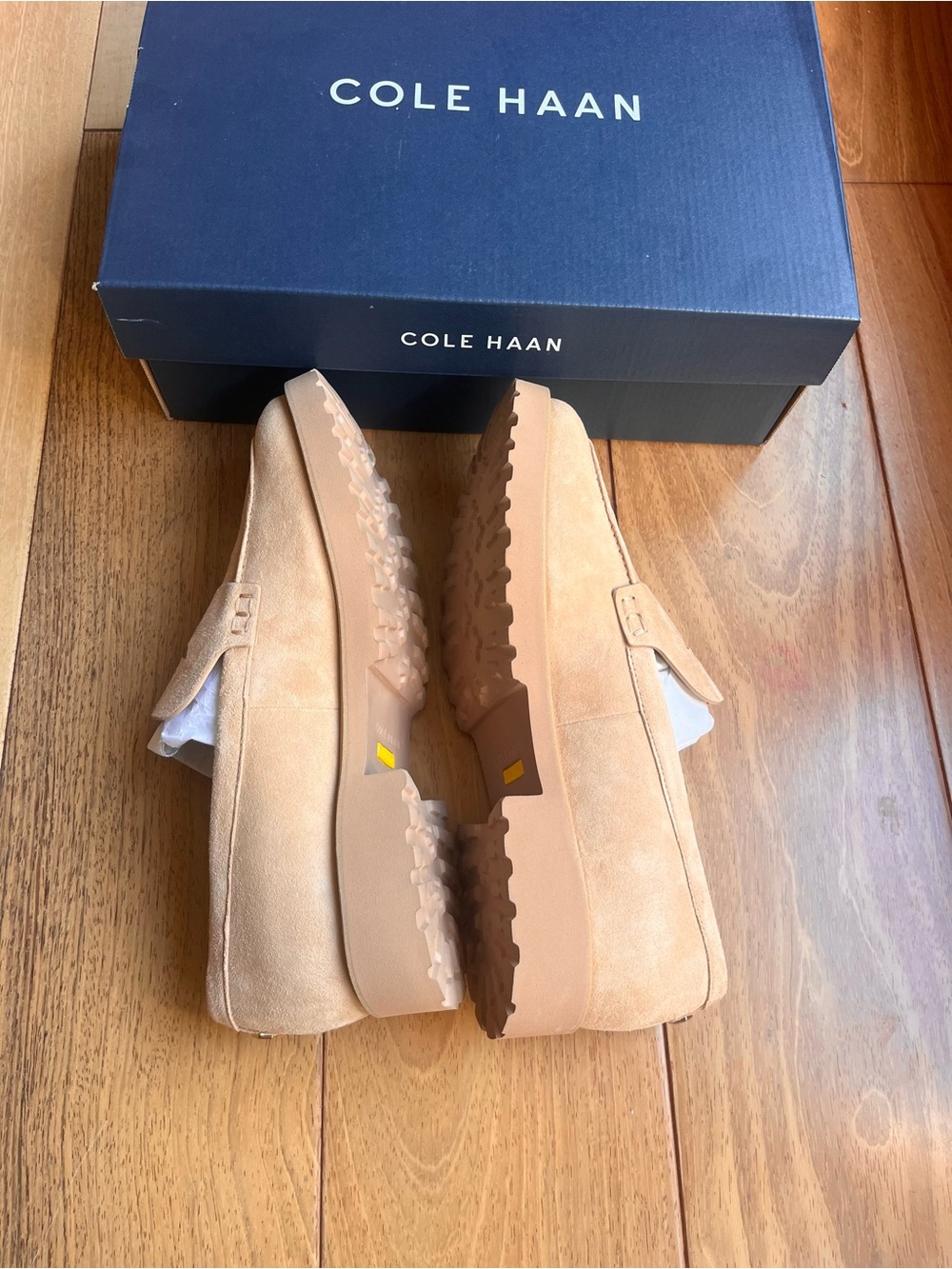 NIB Cole Haan Women's Gwendolyn Penny Loafers Tuscan Sand Suede Size 8 W33065 - Picture 5 of 7